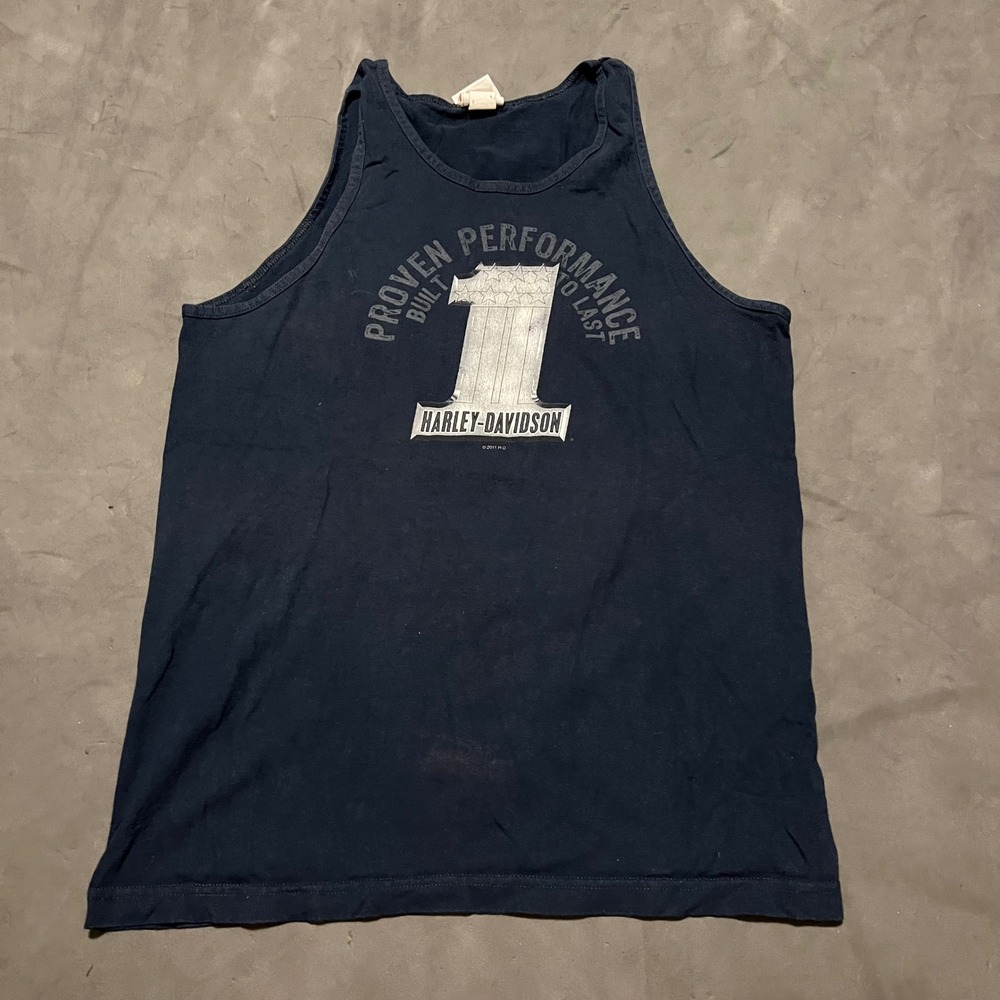 Harley-Davidson Tank Top Mens XL Black Salina Kansas Graphic #1 Motorcycle